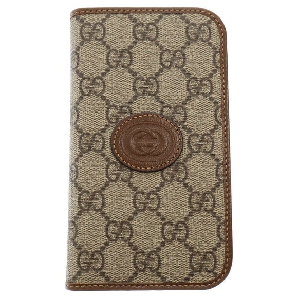 Gucci Case iPhone GG Beige Wallet Pro Supreme Brown - Picture 1 of 6